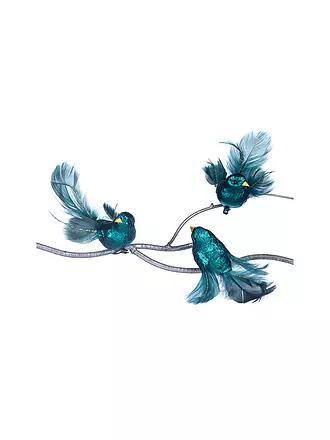 GOODWILL | Dekofigur Bird on clip 14cm blue/green | 